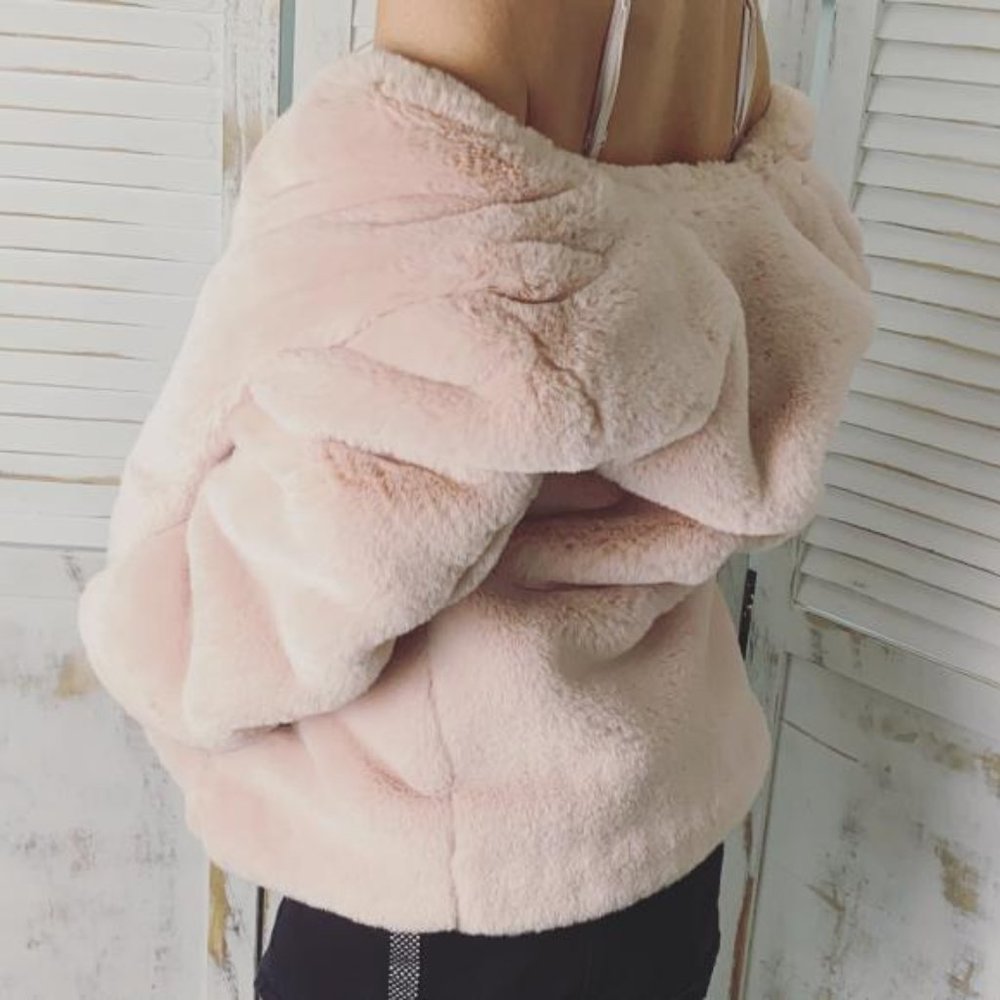 Faux Fur Pastel Pink Coat